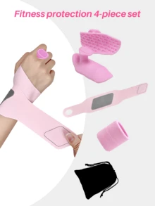 护腕、护掌防滑橡胶健身握把 - 防止扭伤 - 防汗掌垫，适用于举重、硬拉、引体向上和杠铃训练 | 符合人体工学的手部保护器，配有便携式抽绳收纳袋，便携式健身配件，适合家庭和健身房训练，圣诞礼物，圣诞袜填充物