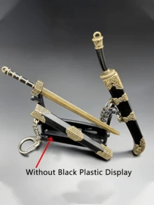 Mini Metal Sword Set Keychain Accessories, Vintage Toy Pendant Collection, Military Theme, Durable Metal Structure, Suitable For Game & Anime Fans, Teenagers (7-14 Years Old) - Multicolor - View 6