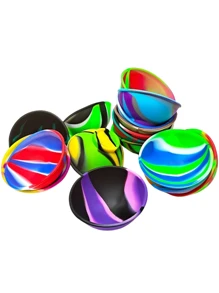 1/5/10pcs Household Silicone Bowls And Jars Mixed Color 67mm, Tobacco, Ointment, Tobacco Bowls, Smoking Accessories, Storage Jars, Colors Randomly Shipped