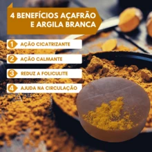 Sabonete de Açafrão 90G Redução de pelos, antiacne, antifoliculite. EcoSpa - Vermelho e Branco - Visão 2