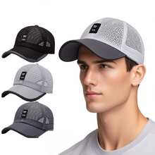 1 件男女通用户外透气速干棒球帽 - 夏季轻质透气棒球帽，带网眼和松紧带，适合运动、骑行、徒步旅行和防晒，男士经典棒球帽，女士太阳帽 - 彩色 - 查看 9