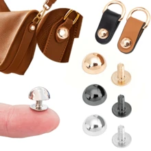 10pcs Round Metal Rivets, Wallet Screws, Ball-Shaped Screws, Bag Strap Accessories, Suitable For Handbags, Travel Bags Foot Protection Bags, Metal Flat Headed Nails, Wallet DIY Handle Strap Screws, Metal Buckle Screws Leather Crafts Hardware Accessories, Artificial Leather Crafts Jewelry Making Rivets Bag Accessories, Screw Leather Crafts Hardware Accessories, Chicago Screw Nail Wallet Feet, DIY Strap Rivets Screw Bucket Cap Bolt - Multicolor - View 2
