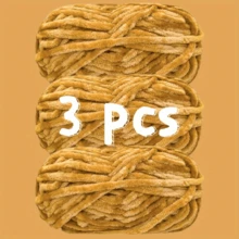 3pcs/Set 6mm Thick Velvet Chenille Yarn, 100% Polyester Fiber Yarn/Soft & Delicate, Suitable For Crochet Knitting Sweaters, Coats, Slippers, Hats And DIY Handicrafts - Multicolor - View 34