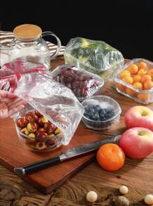 50/100/200 buc folie de plastic de unică folosință, folie alimentară rezistentă la rupere îngroșată din PE, potrivită pentru farfurii de fructe de uz casnic, farfurii de cină, boluri, legume, diverse bucăți de fructe