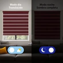 Double-Layer Day And Night Roller Blind – Easy Installation Without Drilling, For Windows And Doors, Various Colors – Free 24/48h Delivery To The Iberian Peninsula. Variety Of Colors. - 酒紅色 - 查看 3