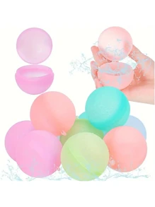 12/20pcs Reusable Water Balloons, Water For Swimming Pool, Beach, Outdoor Summer Set, Magnetic Water Balloons For Outdoor Activities, Birthday Gift For Friends And Family, Outdoor Accessories, Beach Essentials, Pool Float