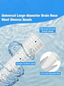 带夹可调节水龙头延长软管，防漏橡胶排水管，适用于空调、洗衣机、浴室、厨房、花园”返校 - 米灰水龍頭延長器 - 查看 9