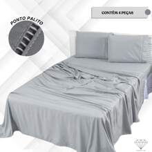 Jogo de Lençol Cama Casal Queen 4 Peças Micropercal Conjunto de Quarto 400 Fios Luxo Antialérgico