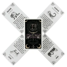 Conjunto Místico Femenino de Oráculo Animal: Cartas con Guía Espiritual ilustradas a mano con motivos de Luna y Serpiente para la Adivinación del Solsticio de Invierno