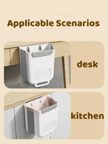 1 pieza Basurero de cocina plegable montado en la pared, papelera colgante para puerta de gabinete, sin necesidad de doblarse, tamaño grande para encimera, almacenamiento y organización convenientes, ahorro de espacio para una cocina ordenada