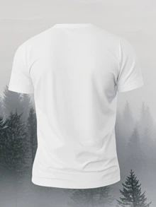 Plus Size Men's TShirt, Retro SciFi Robot Graphic Tee,  Cyberpunk Style,  Large And Comfortable Fit,  Summer Casual Wear - White - View 3