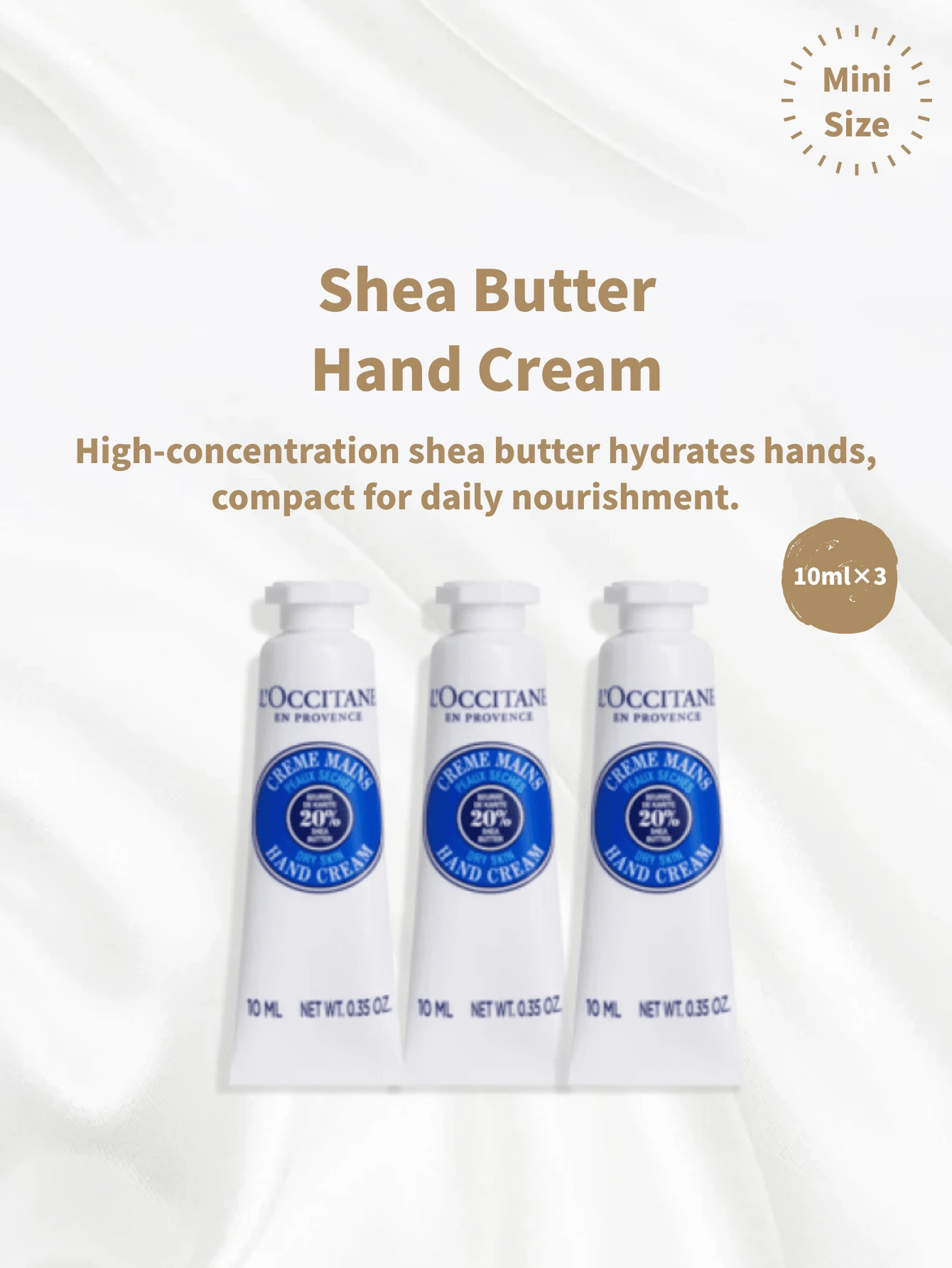 L'Occitane Duo Set de Crema de Manos de Flor de Cerezo y Manteca de Karité de Occitane, 10ml (Mini) [10ml*3 - Manteca de Karité] - Azul y blanco - Ver 1