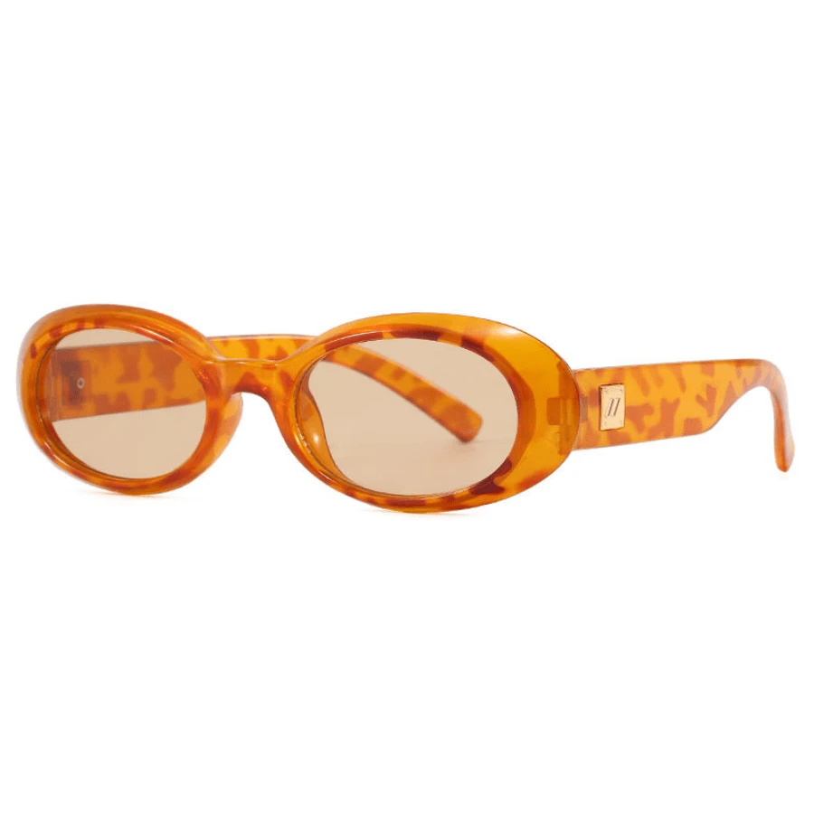 1/5 piezas Gafas de sol ovaladas retro para mujeres, gafas de sol para montar al aire libre, protección UV400, gafas de sol de marca punk para hombre, gafas de ciclismo al aire libre - Naranja_GRIS - Ver 1