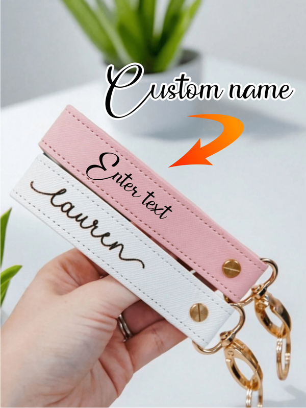 1/2 Stücke personalisierter Schlüsselanhänger, Brautjungfern Schlüsselanhänger, Handgelenk Schlüsselanhänger, personalisierter Schlüsselband, hergestellt aus PU-Leder + Edelstahl, feine Verarbeitung, ideales Geschenk zum Valentinstag, Geburtstag, vielseitig, süß, lustig, Y2K, modisch, unisex, Lässig, einzigartig, ideales Geschenk für sie, Freund/Freundin, Familie, Freunde, Kinder, individualisiert