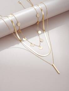 17KM 3 chiếc vòng cổ nhiều lớp tua rua tròn thời trang tối giản, thích hợp cho kỳ nghỉ, tiệc tùng, hẹn hò, làm quà tặng, đeo hàng ngày - Vàng - Xem 2