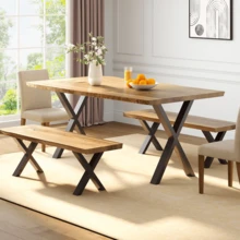 Set Of 2 Industrial Metal Steel Legs Table Desk Bench Robust X Cross Frame Legs Black L50*H70cm/L30*H40cm - Black - View 1