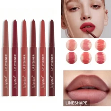 6 PCs Lip Pencil Waterproof Non-Blurring Lipstick Pen Pink Matte Lip Gloss Rotating Lip Liner Set - Nhiều màu - Xem 2