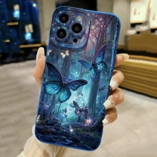 Glow In The Dark Butterfly Phone Case For  Galaxy A06 A16 A55 A54 5G A52 A53 A14 A34 A15 A35 S21 FE S25 S22 S23 S24 Ultra - 2_Dark Grey - View 7