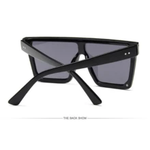 Vintage Male Sunglasses Men Brand Black Square Shades UV400 Gradient Sun Glasses For Women Cool One Piece Designer Gafas De Sol - C10_銀色 - 查看 2