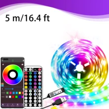 HBOWMDJIA 3ft-100ft Smart LED Lights For Bedroom, RGB Dynamic Lighting USB Strip Light, 44 Keys Remote Control, App Control With Timing, Music Sync, Flashing, Jumping, LED Strip Lights Suitable For Living Room, Bedroom Room Decor, New Year, Christmas Gifts, Wedding Decor - 小型的 - 查看 12