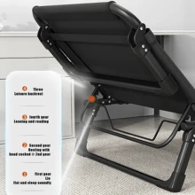 Compact Adjustable Sleeping Cot – 4-Position Recline, 440lbs Max Weight, Includes Pad" - Grey - View 4