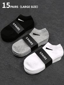 15/10/9/1 pares de calcetines unisex, calcetines deportivos, calcetines de moda, calcetines tobilleros blancos/negros/grises, colores lisos y estilo sencillo, aptos para uso casual diario