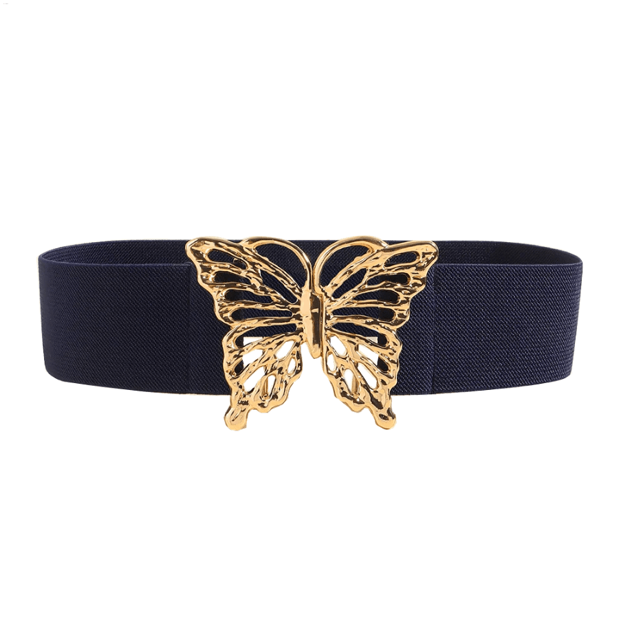 HAZOLITEON Fashion Women's Butterfly Belt Elastic Elastic Buckle Waist Seal Decorative Shirt Dress Waist Trim
