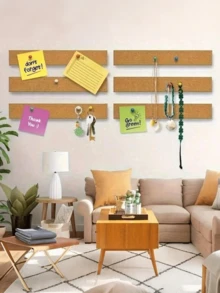 4 Self-Adhesive Cork Slats - Perfect For Notes, Photos And Schedules At Home, Office Or Classroom - Multicolor - View 7