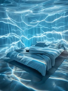 USB-Powered Water Ripple Projector With Remote Control - Wave Simulation Ambient Lighting For Bedroom, Game Room & Living Room - Polished Metal Finish, Portable Blue Light Effect, Perfect Gift For Birthdays & Relaxation, Bedroom Ambiance, Sleek Device Design, Compact Design, Plastic Construction - 水波紋 - 查看 1