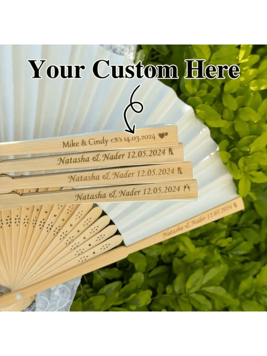 1/2/3/5/10/20/30/50pcs Customized Text Hand Fan, Hand Held Party/Wedding Decor, Wedding Favor, Small Gift, Guest Wedding Supplies, Creative Small Gift, Holiday Accessories, Birthday Party