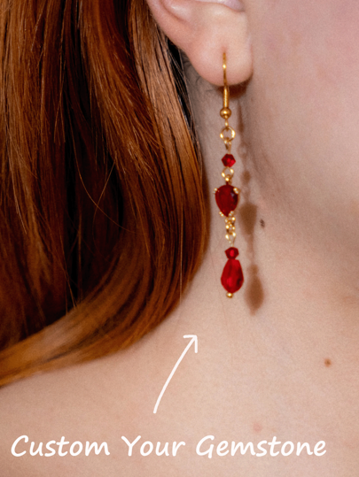 Kolorowe kolczyki z kryształkami, spersonalizowany prezent, biżuteria w stylu fantasy