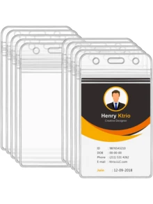 10-20 Pack Badge Holders - Vertical Clear ID Badge Holder With Waterproof Resealable Zip For Proximity Cards, RFID, Credit Cards, 2.5" X 3.4" - 均碼 - 查看 10