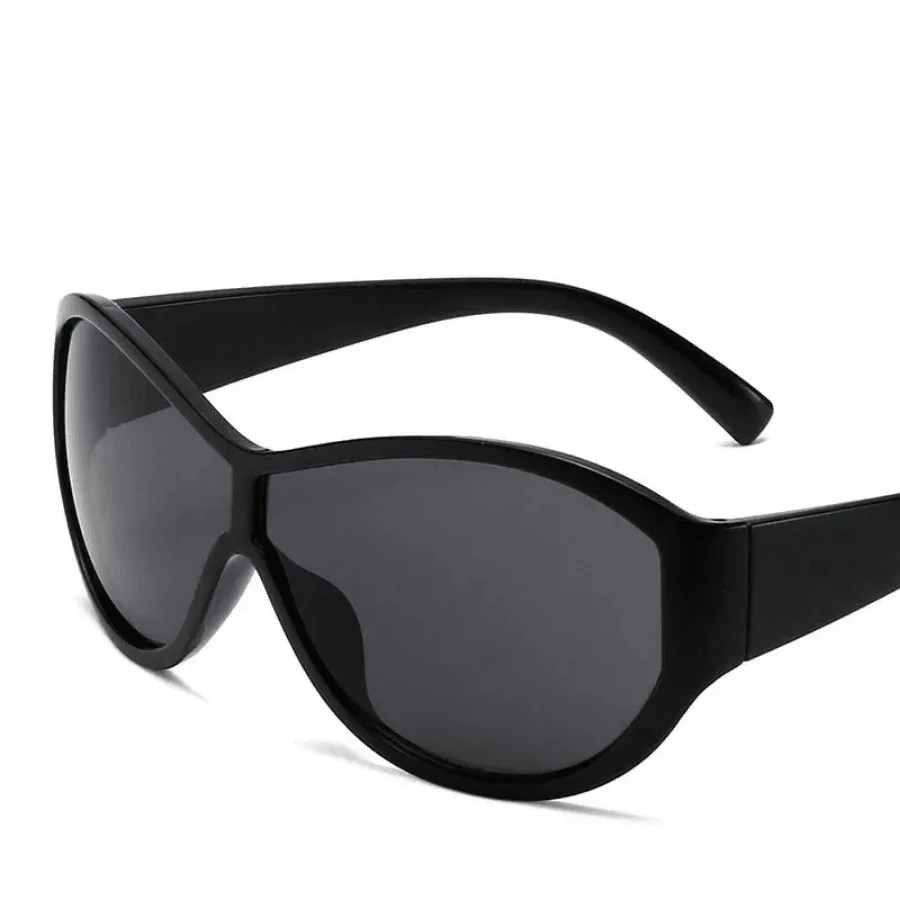 Y2k Oversized Sunglasses Women For Men Luxury Brand Designer Vintage Sunglasses Popular Punk Sport Goggle Outdoor Shades UV400 - 黑色 黑綠 - 查看 1