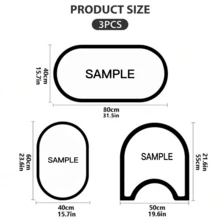 1/3 件套复古花卉图案浴室垫套装,防滑吸水硅胶地毯,卫生间 U 型地毯和手巾垫,2.5 毫米厚度,适合返校入口装饰浴室厨房装饰 - 黑色繁殖 - 查看 8