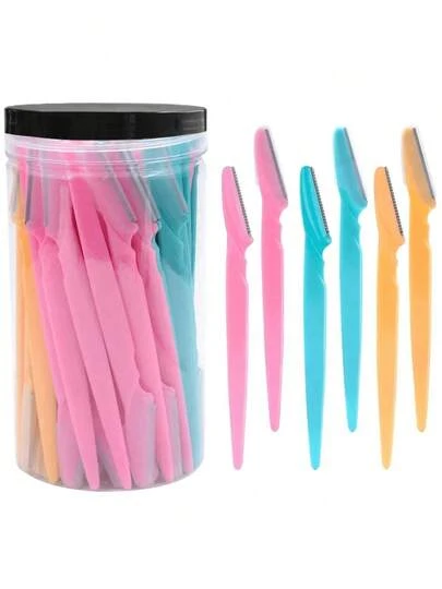 60/50/40/30/20/12/5件套便携式脱毛套装，男女通用，面部毛发修剪器，眉毛修剪器，皮肤柔滑工具，带保护箔刀片