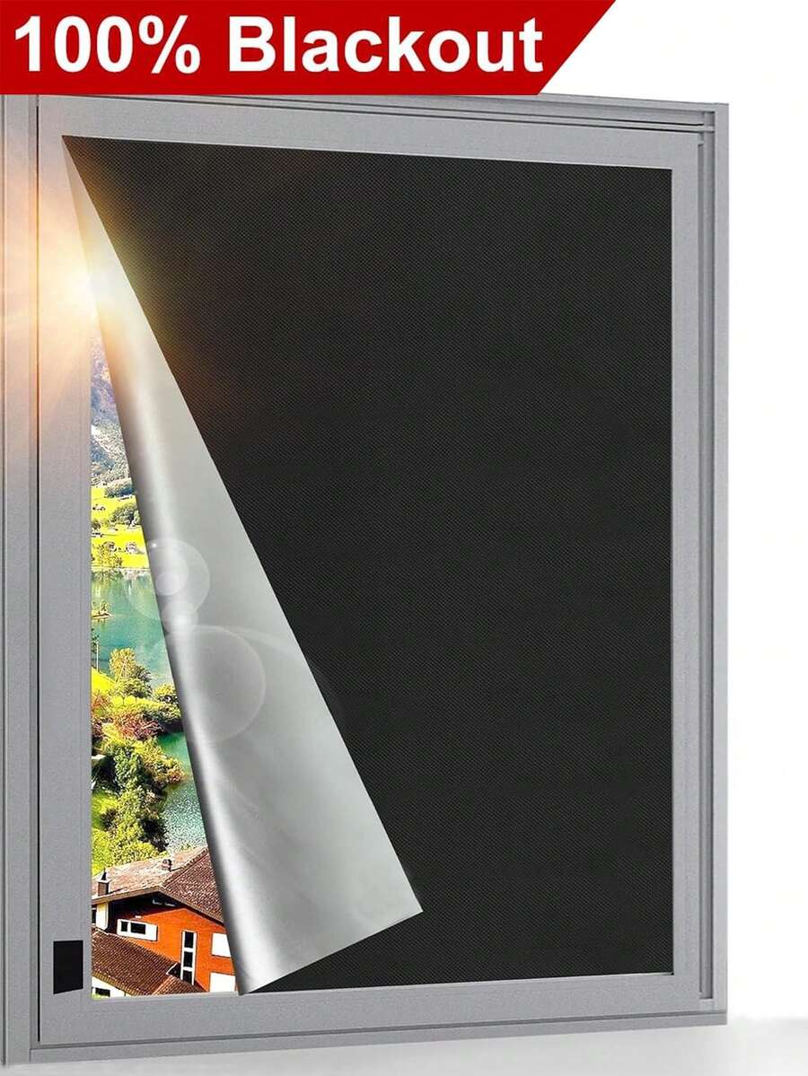 1pc Portable Blackout Curtain, Suitable For Bedroom And Travel - Easy To Install, Blackout Curtain For Home And Dorm Room, Provide Ultimate Privacy And Comfort - Black - View 1