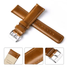 Local Delivery- Christmas Gift Quick Release Leather Watch Bands Genuine Watch Straps For Men Women Top Grain Leather Watch Strap, White Elephant Gifts, Stocking Stuffers For Men, Father's Day Gifts - khaki & Silver - 查看 6