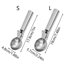 1pc Stainless Steel Ice Cream Scoop Ice Cream Scoop Fruit Scoop Thickened For Easy Cleaning Ice Cream Scoop Ice Cream Scoop Scoop - Silver - View 6