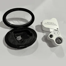 Lupa iluminada de 30X 60X para joyeros, lupa plegable de joyería con luz LED brillante para gemas, joyas, monedas, sellos, etc.