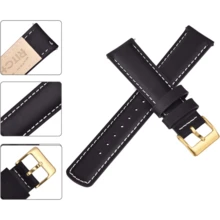 Local Delivery- Christmas Gift Quick Release Leather Watch Bands Genuine Watch Straps For Men Women Top Grain Leather Watch Strap, White Elephant Gifts, Stocking Stuffers For Men, Father's Day Gifts - Black & Silver - 查看 4