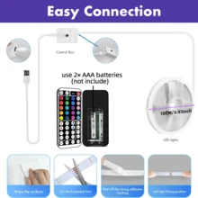 HBOWMDJIA RGB LED Strip Light, With 44key Remote Control, Can Adjust Color And Brightness, Very Easy To Install, Smart APP Controlled LED Lights For Home Interior Decoration, Festival Atmosphere Light, Party Atmosphere Light, Fun Light Wall Decor Halloween Decor Gift - New Controller - View 5