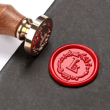 26pcs Floral Wreath & Letter Wooden Handle Stamp Set