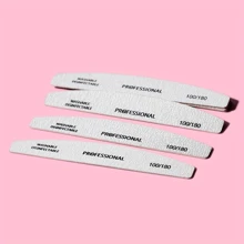 5pcs/10pcs Professional Nail File Sandpaper Strong Thick 100/180 Nail Files Buffer For Manicure Sanding Half Moon Lime Tools