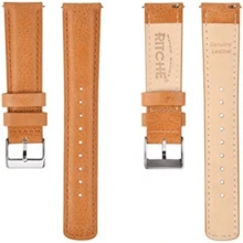 Local Delivery- Christmas Gift Quick Release Leather Watch Bands Genuine Watch Straps For Men Women Top Grain Leather Watch Strap, White Elephant Gifts, Stocking Stuffers For Men, Father's Day Gifts - 紅色和銀色 - 查看 3