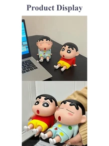 Crayon Shin-Chan Anime Figure Phone Holder, Kawaii Desktop Ornaments, Multi-Functional Lazy Phone Stand, Perfect For Home Office Decor, Ideal Gift For Anime Fans, Kids, Teens, Great For Christmas, New Year, Birthday, Party Favors