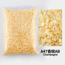 散装批发 2-6 毫米果冻 AB 树脂非热修复水钻 平底塑料水晶 闪粉 大包装宝石 - 彩色 - 查看 39