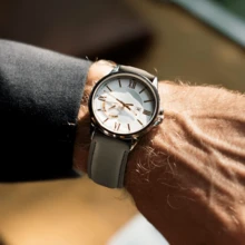 Local Delivery- Christmas Gift Quick Release Leather Watch Bands Genuine Watch Straps For Men Women Top Grain Leather Watch Strap, White Elephant Gifts, Stocking Stuffers For Men, Father's Day Gifts - Gray & Black - 查看 6
