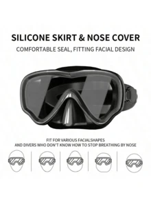 1 Set Adult & Teen Dry Snorkel Tube Kit, Wide Panoramic Vision Anti-Fog Diving Mask, Professional Snorkeling Gear, Beach Essentials, Beach Accessories, Pool Float - White Suit - View 6