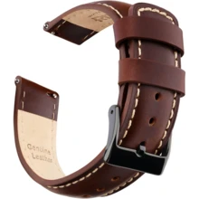 Local Delivery- Christmas Gift Quick Release Leather Watch Bands Genuine Watch Straps For Men Women Top Grain Leather Watch Strap, White Elephant Gifts, Stocking Stuffers For Men, Father's Day Gifts - Dark Coffee & Khaki & Black - 查看 1