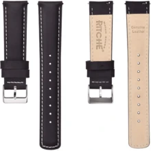 Local Delivery- Christmas Gift Quick Release Leather Watch Bands Genuine Watch Straps For Men Women Top Grain Leather Watch Strap, White Elephant Gifts, Stocking Stuffers For Men, Father's Day Gifts - Black & White & Rose Gold - 查看 4